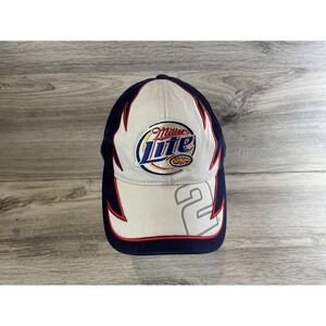 Rusty Wallace #2 Miller Lite Hat White‎ Blue Penske Racing Chase Authentics